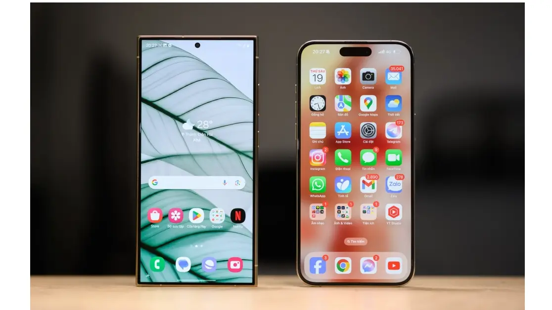 Thiết kế titan sang trọng của iPhone và Samsung